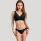 Crisscross Front Bikini Top with V-Neckline and Wide Straps for a Sleek Supportive Fit