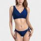 Crisscross Front Bikini Top with V-Neckline and Wide Straps for a Sleek Supportive Fit