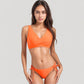 Crisscross Front Bikini Top with V-Neckline and Wide Straps for a Sleek Supportive Fit