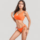 Crisscross Front Bikini Top with V-Neckline and Wide Straps for a Sleek Supportive Fit