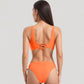 Crisscross Front Bikini Top with V-Neckline and Wide Straps for a Sleek Supportive Fit