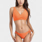 Crisscross Front Bikini Top with V-Neckline and Wide Straps for a Sleek Supportive Fit