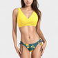 Crisscross Front Bikini Top with V-Neckline and Wide Straps for a Sleek Supportive Fit