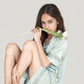 Satin Pajama Set with Lace Trim Short Sleeve Button Top and Elastic Waist Shorts