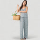 Cami Strap Pajama Set with Allover Floral Print and Relaxed Wide Leg Pants