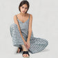 Cami Strap Pajama Set with Allover Floral Print and Relaxed Wide Leg Pants