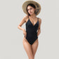 One-Piece Swimsuit with Plunging V-Neckline Adjustable Straps and High Cut Leg Design