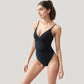 One-Piece Swimsuit with Plunging V-Neckline Adjustable Straps and High Cut Leg Design