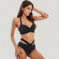 Two-Piece Swimsuit with Wrapped Bust Top Crisscross Waistband High Rise Bottom and Supportive Fit