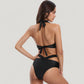 Two-Piece Swimsuit with Wrapped Bust Top Crisscross Waistband High Rise Bottom and Supportive Fit