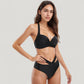 Two-Piece Swimsuit with Wrapped Bust Top Crisscross Waistband High Rise Bottom and Supportive Fit