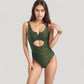 One-Piece Swimsuit with V-Wire Neckline and Front Cut-Out Waist Detail