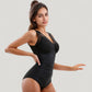 Mesh Insert V-Neck One Piece Swimsuit with Ruched Waist and Wide Shoulder Straps