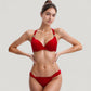 Padded Push-Up Bikini Set with Underwire Top and Twisted Low Waist Bottoms