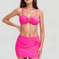 3-Piece Bikini Set with Ring Front Bandeau Top High Waist Bottom and Matching Cover-Up Skirt
