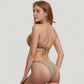 Textured Knit Bikini Set with Tie Front Bandeau Top and Low Rise Bottoms