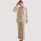 Woodland Animal Pajama Set with Button-Up Long Sleeve Top and Relaxed Fit Pants