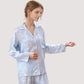 Light Woven Pajama Set with Whimsical Floral Outline Print and Relaxed Button-Up Fit