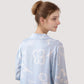 Light Woven Pajama Set with Whimsical Floral Outline Print and Relaxed Button-Up Fit