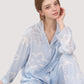 Light Woven Pajama Set with Whimsical Floral Outline Print and Relaxed Button-Up Fit