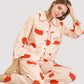 Woven Pajama Set with Playful Tomato Print and Relaxed Button-Up Fit for Everyday Lounging