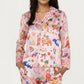 2-Piece Set Button Front Pajama Set with Playful Dog Print and Soft Silky Fabric for Relaxed Comfort
