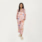 2-Piece Set Button Front Pajama Set with Playful Dog Print and Soft Silky Fabric for Relaxed Comfort