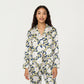 2-Piece Set Long Sleeve Button Front Pajama Set with Floral Print and Soft Silky Fabric for Relaxed Comfort