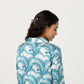 2-Piece Set Long Sleeve Button Front Pajama Set with Tropical Leaf Print and Soft Silky Fabric for Relaxed Comfort