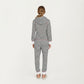 2-Piece Set Long Sleeve Pullover Top with Fuzzy Collar and Relaxed Fit Pants Pajama Set in Soft Knit Fabric