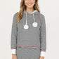 2-Piece Set Long Sleeve Pullover Top with Fuzzy Collar and Relaxed Fit Pants Pajama Set in Soft Knit Fabric