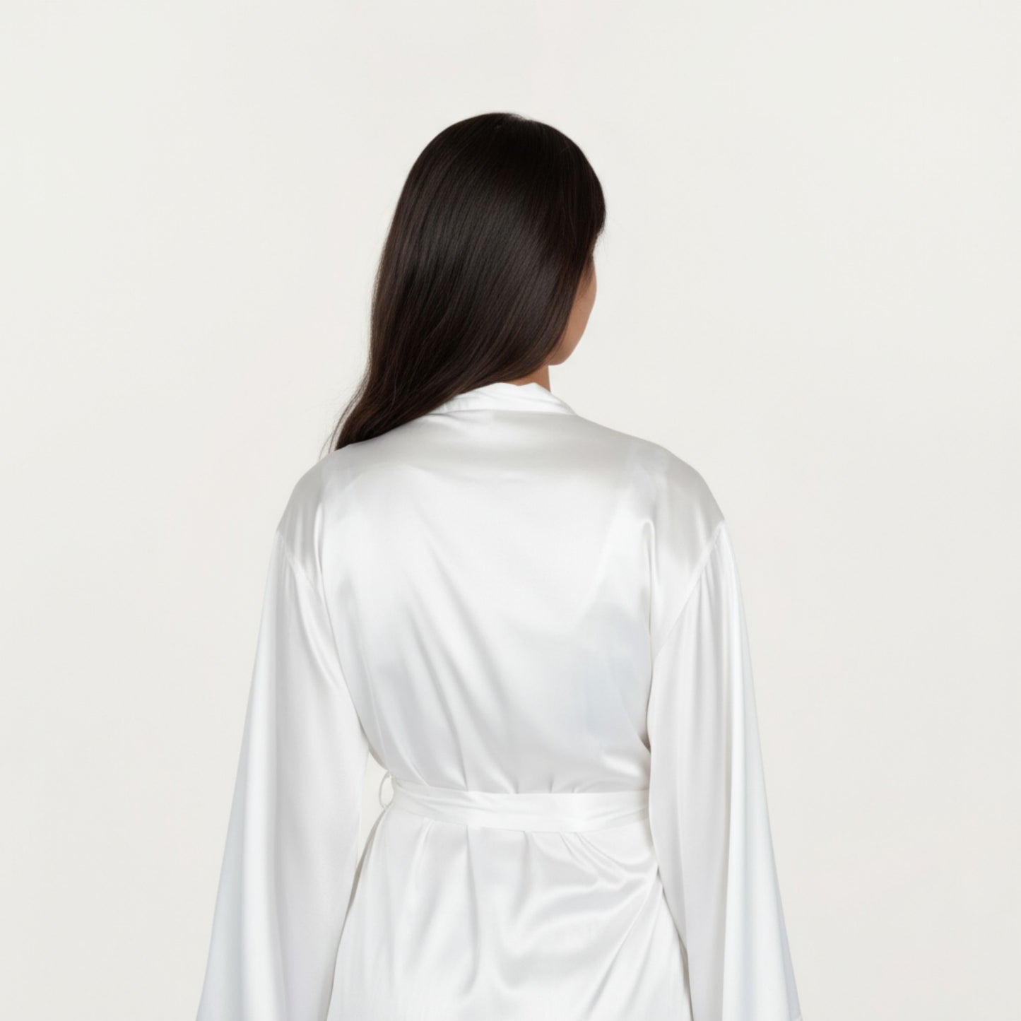 3-Piece Set Satin Robe with Matching Bralette Top and Elastic Waist Shorts Loungewear Sleepwear Set