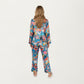 2-Piece Set Long Sleeve Button Front Top and Relaxed Fit Pants Pajama Set with Playful Dog Print
