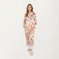 2-Piece Set Long Sleeve Button Front Top and Relaxed Fit Pants Pajama Set with Fun Dog Print