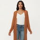 Open Front Long Knit Cardigan with Pockets and Ribbed Trim