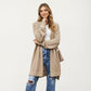 Long Sleeve Open Front Knit Cardigan with Relaxed Fit and Textured Detailing