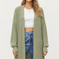 Long Sleeve Open Front Knit Cardigan with Relaxed Fit and Textured Detailing