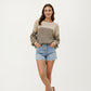 Long Sleeve Striped Knit Pullover Sweater with Relaxed Fit and Ribbed Hem