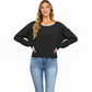 Long Sleeve Crew Neck Knit Pullover Sweater with Contrast Trim