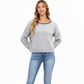 Long Sleeve Crew Neck Knit Pullover Sweater with Contrast Trim
