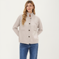 Button Front Long Sleeve Knit Cardigan with Stand Collar and Front Pocket