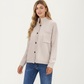 Button Front Long Sleeve Knit Cardigan with Stand Collar and Front Pocket