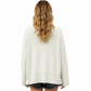 Solid Color Pullover Sweater with Wide Ribbed Hem and Relaxed Fit