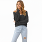 Long Sleeve Waffle Knit Pullover Sweater with Relaxed Fit