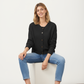 Button Front Knit Cardigan with Long Sleeves and Ribbed Cuffs