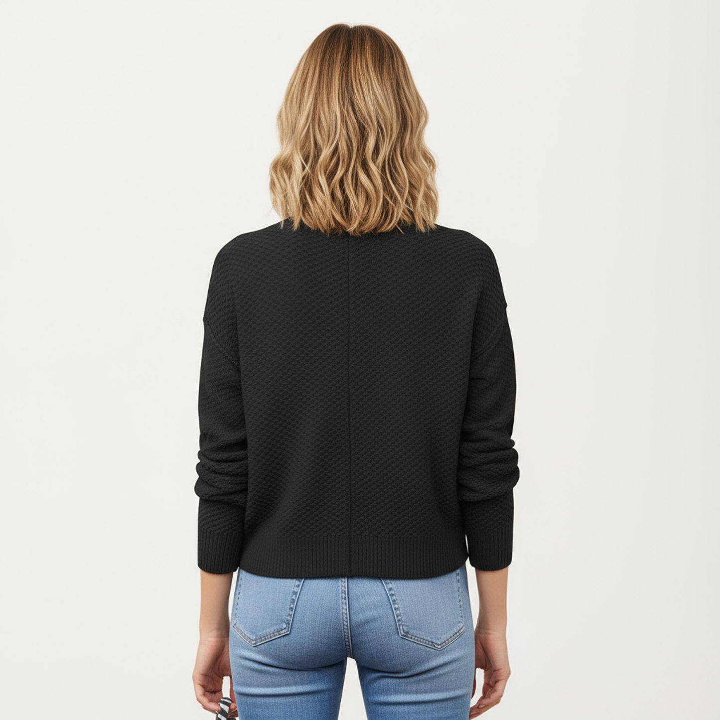 Button Front Knit Cardigan with Long Sleeves and Ribbed Cuffs