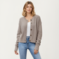 Button Front Knit Cardigan with Long Sleeves and Ribbed Cuffs