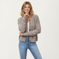 Button Front Knit Cardigan with Long Sleeves and Ribbed Cuffs