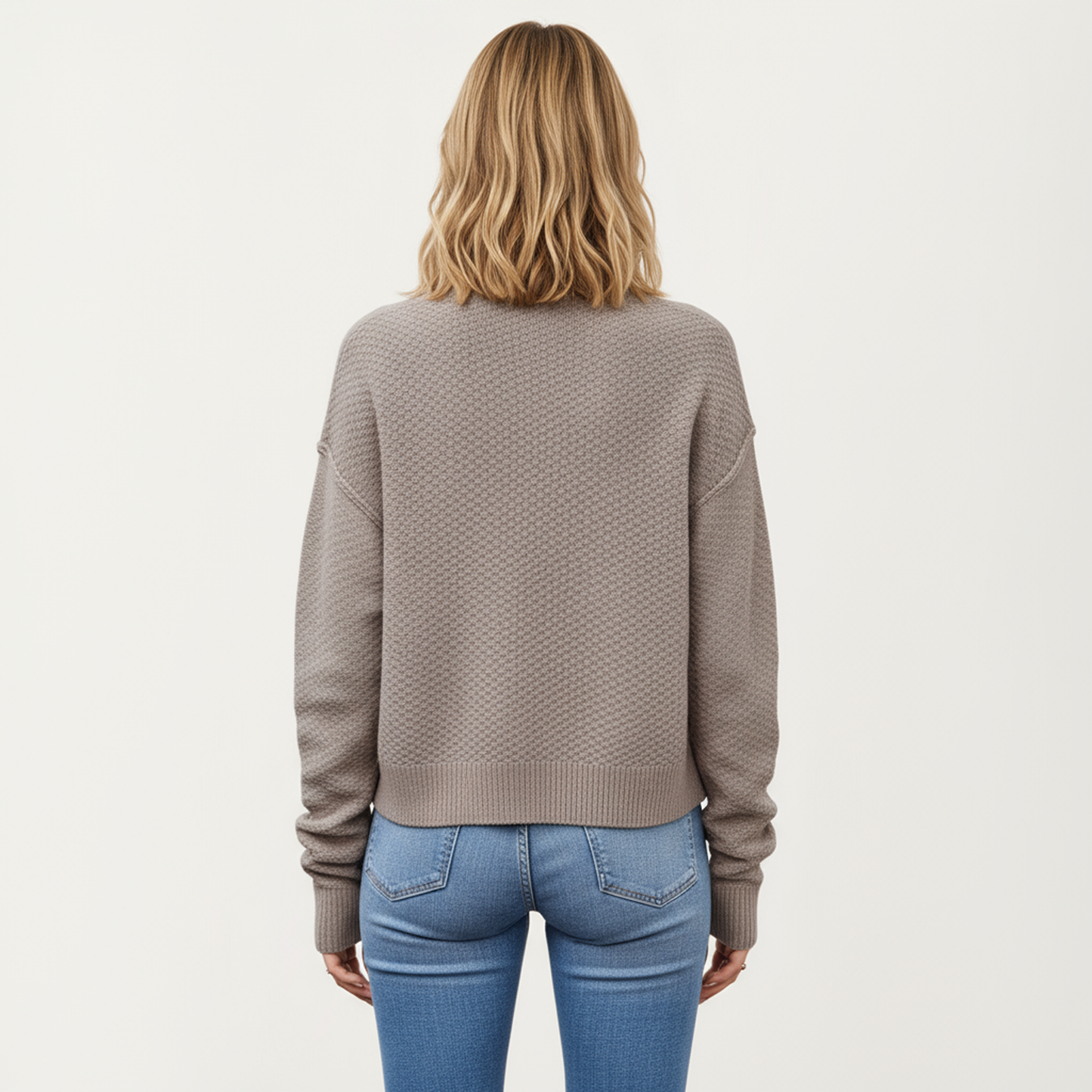 Button Front Knit Cardigan with Long Sleeves and Ribbed Cuffs