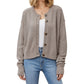 Button Front Knit Cardigan with Long Sleeves and Ribbed Cuffs